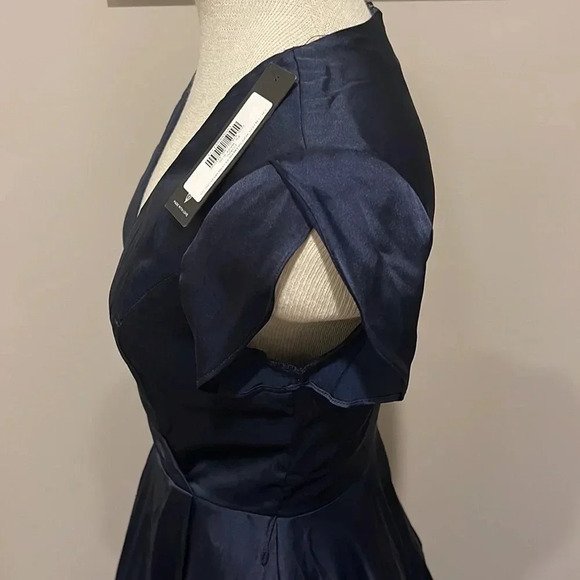 NWT!! Lulu’s - Fallen For You - Satin High Low - Maxi Dress - Size XS - Navy - Picture 8 of 11